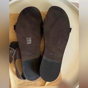 LOUIS VUITTON NEW leopard pattern animal belt strap shoes Sandals suede Brown